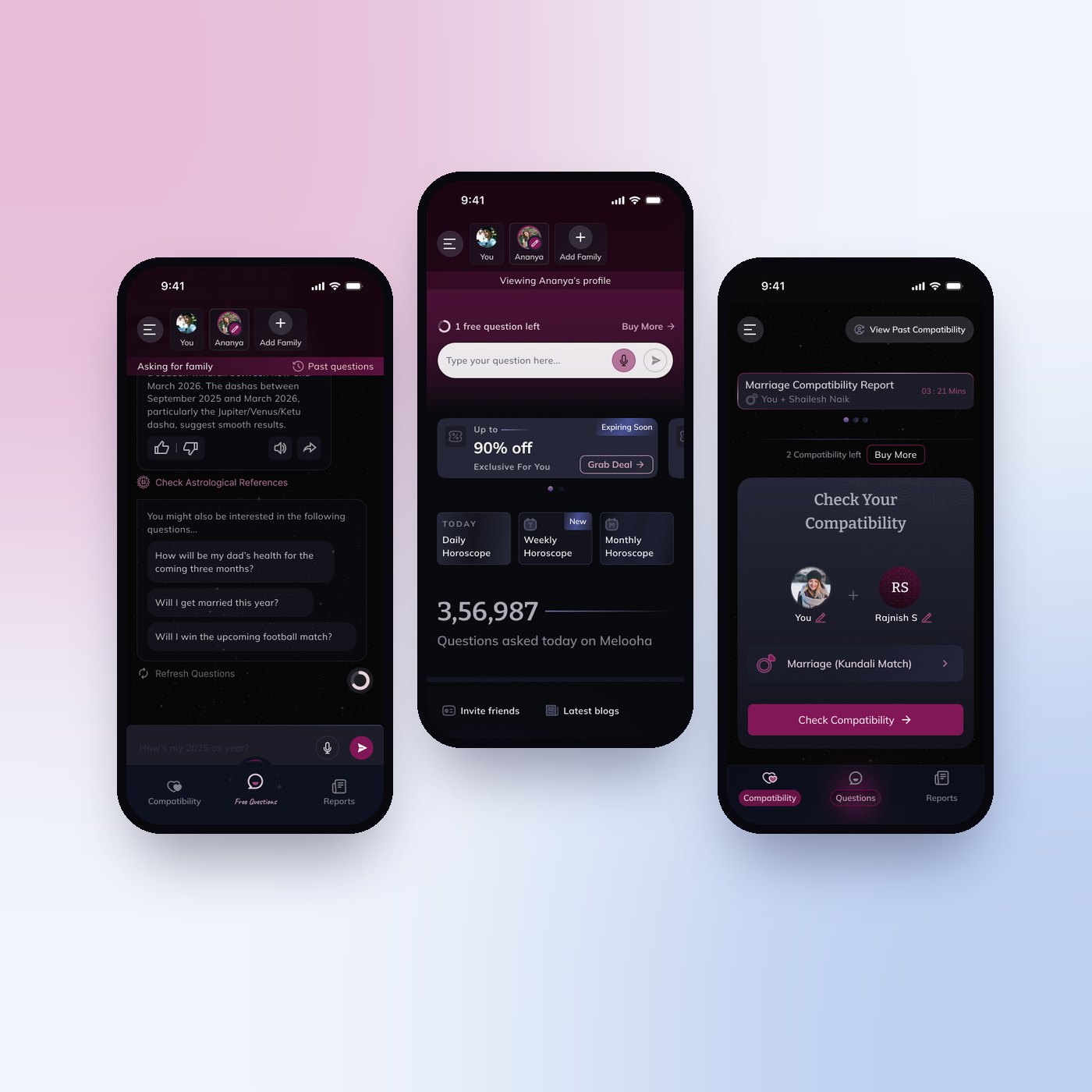 Melooha app screens